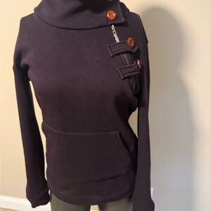 & Other Stories Dark Purple Cowl Neck Sweater